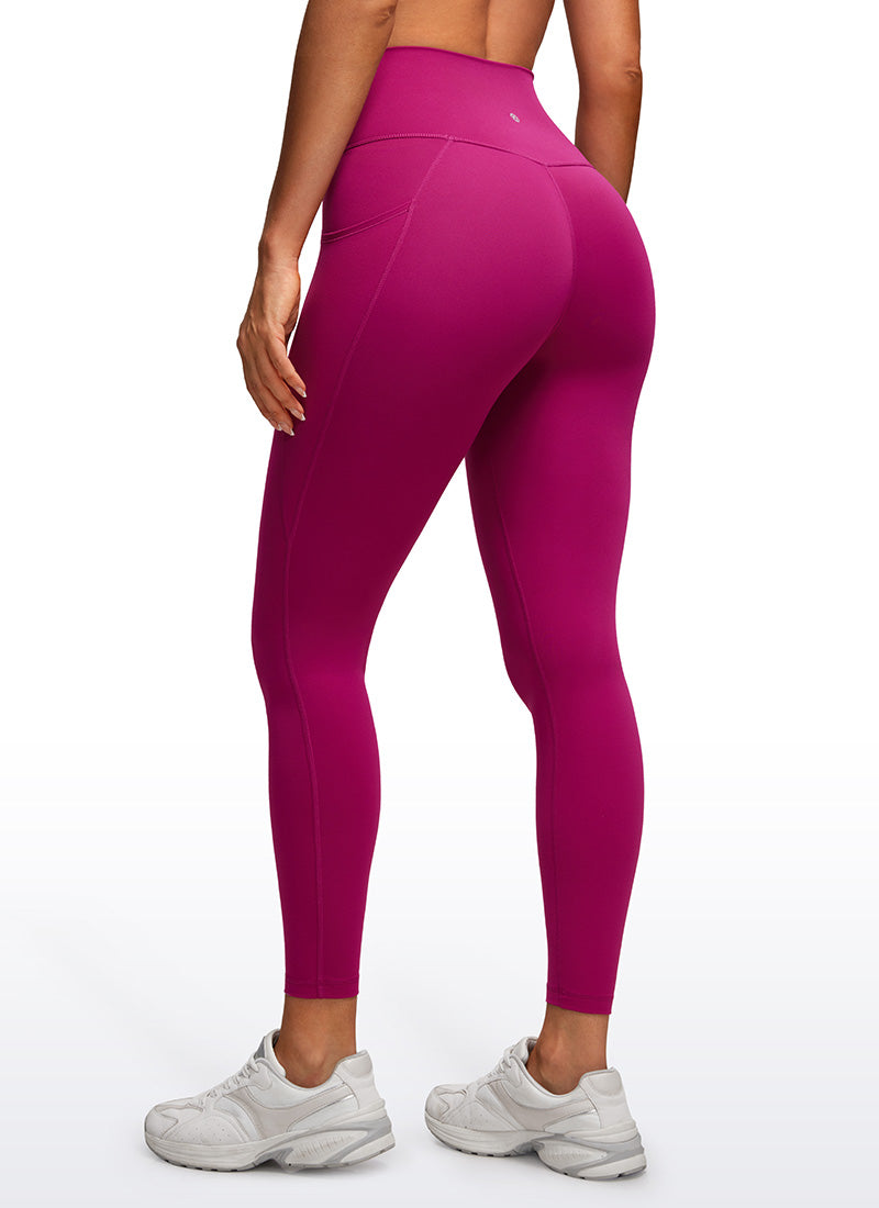 CRZ YOGA  Leggings con Cintura Cruzada y Bolsillos para Mujer Magenta Púrpura