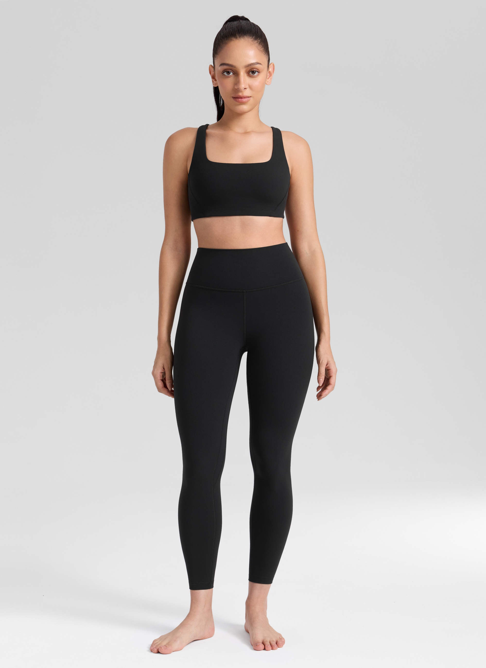 CRZ YOGA Butterlift Leggings de Yoga de 25 Pulgadas para Mujer Negro