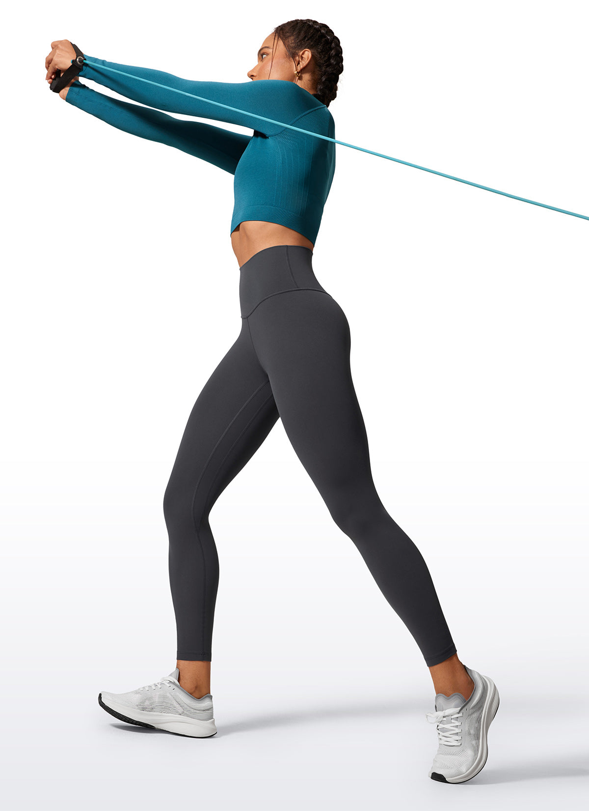 CRZ YOGA Butterlift Leggings de Yoga de 25 Pulgadas para Mujer Gris misterioso