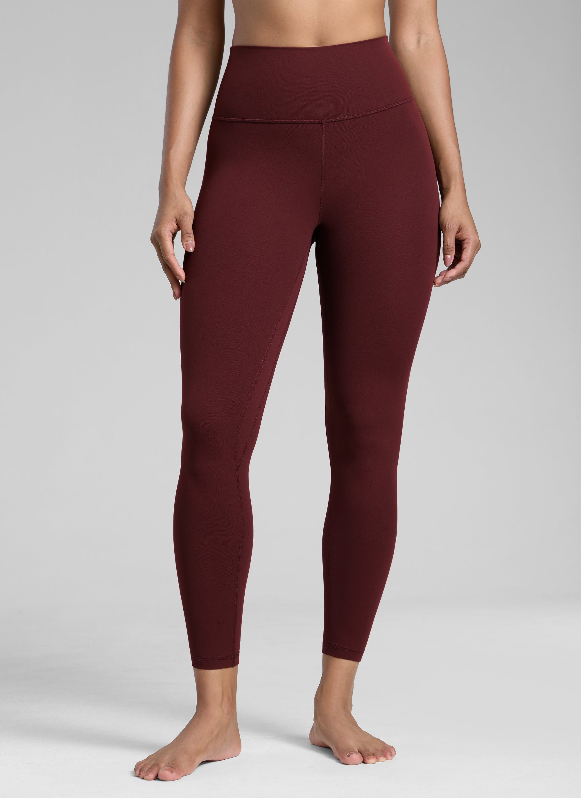 CRZ YOGA Butterlift Leggings de Yoga de 25 Pulgadas para Mujer Merlot Rojo