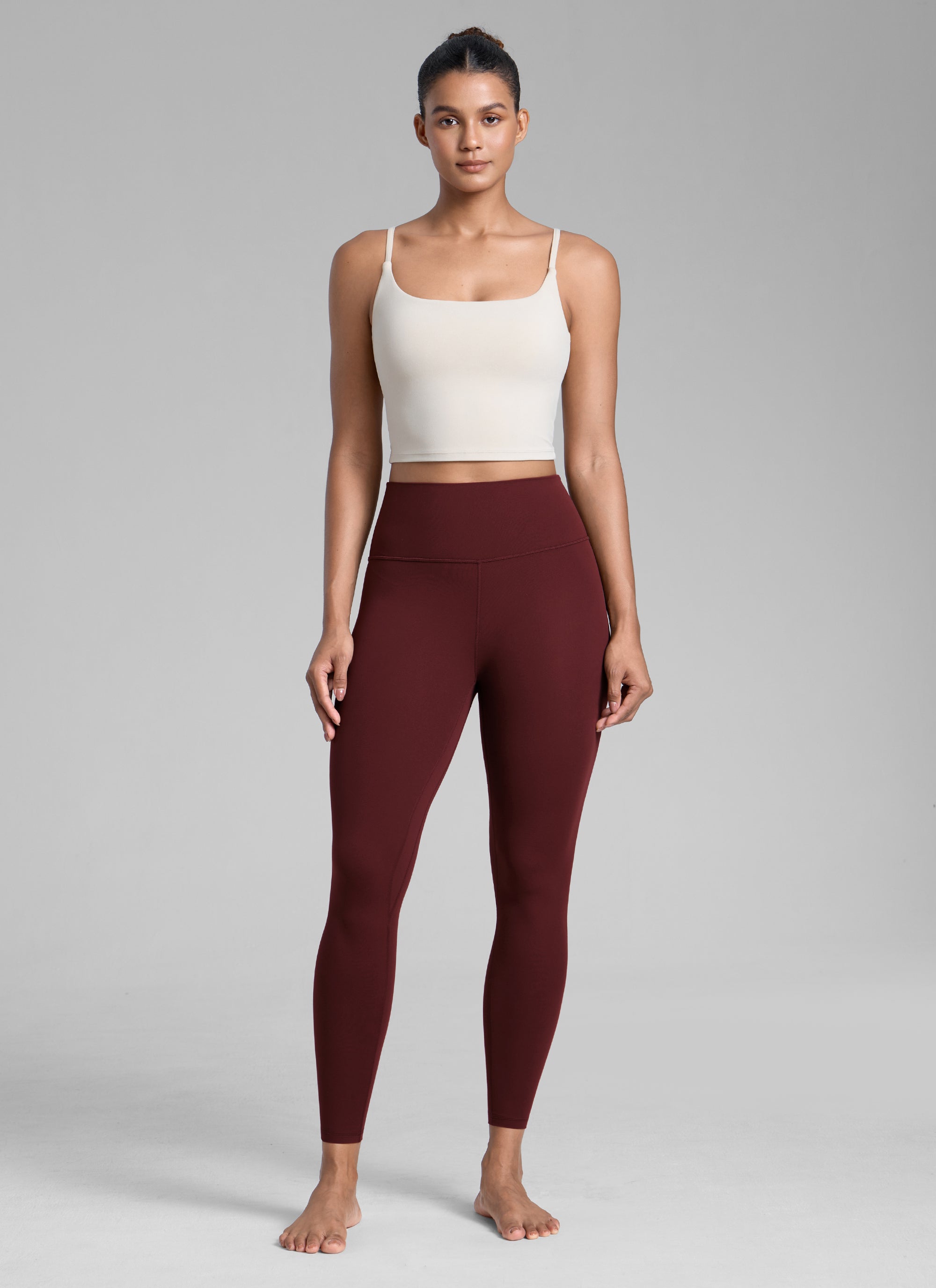 CRZ YOGA Butterlift Leggings de Yoga de 25 Pulgadas para Mujer Merlot Rojo