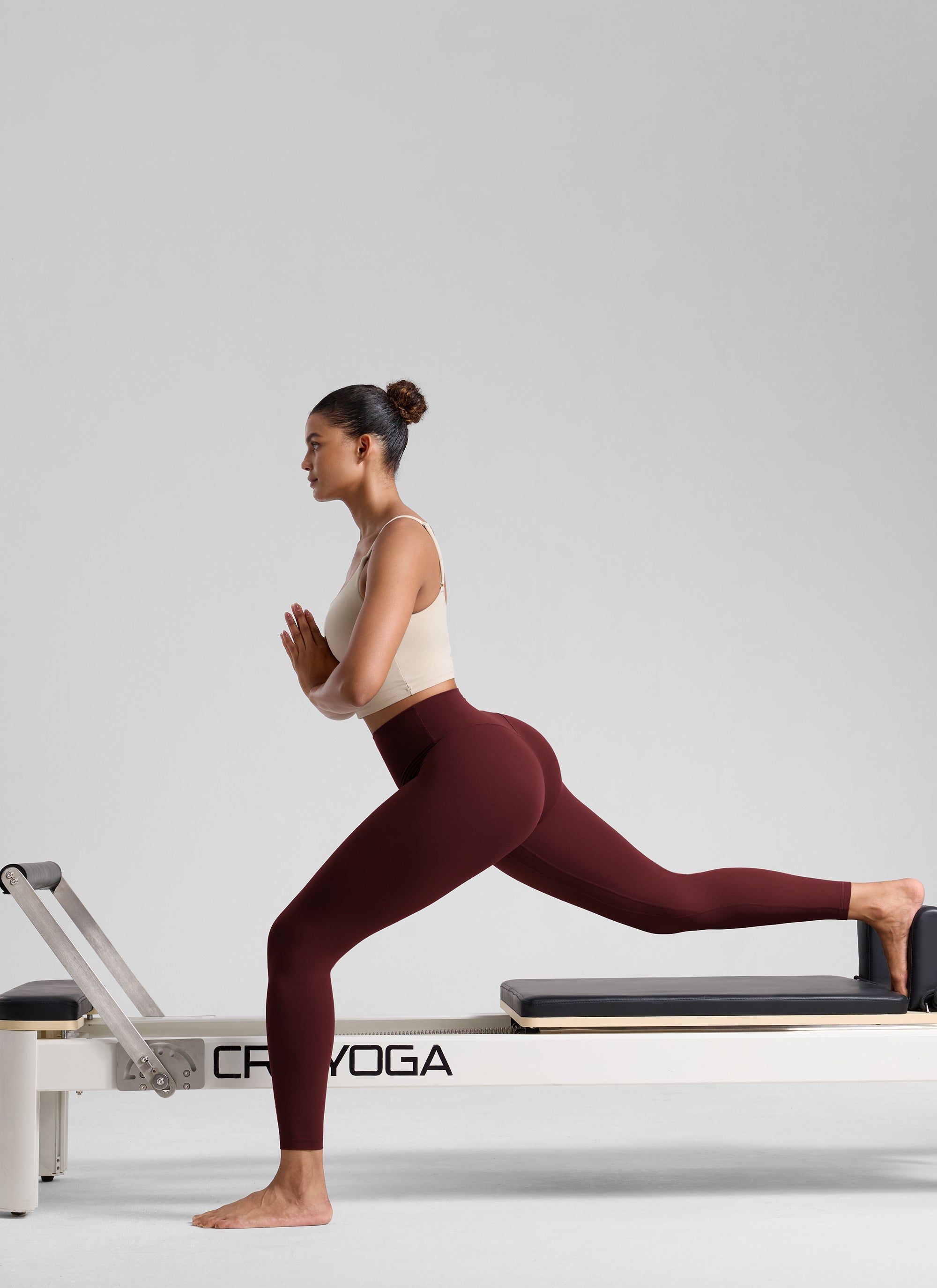 CRZ YOGA Butterlift Leggings de Yoga de 25 Pulgadas para Mujer Merlot Rojo