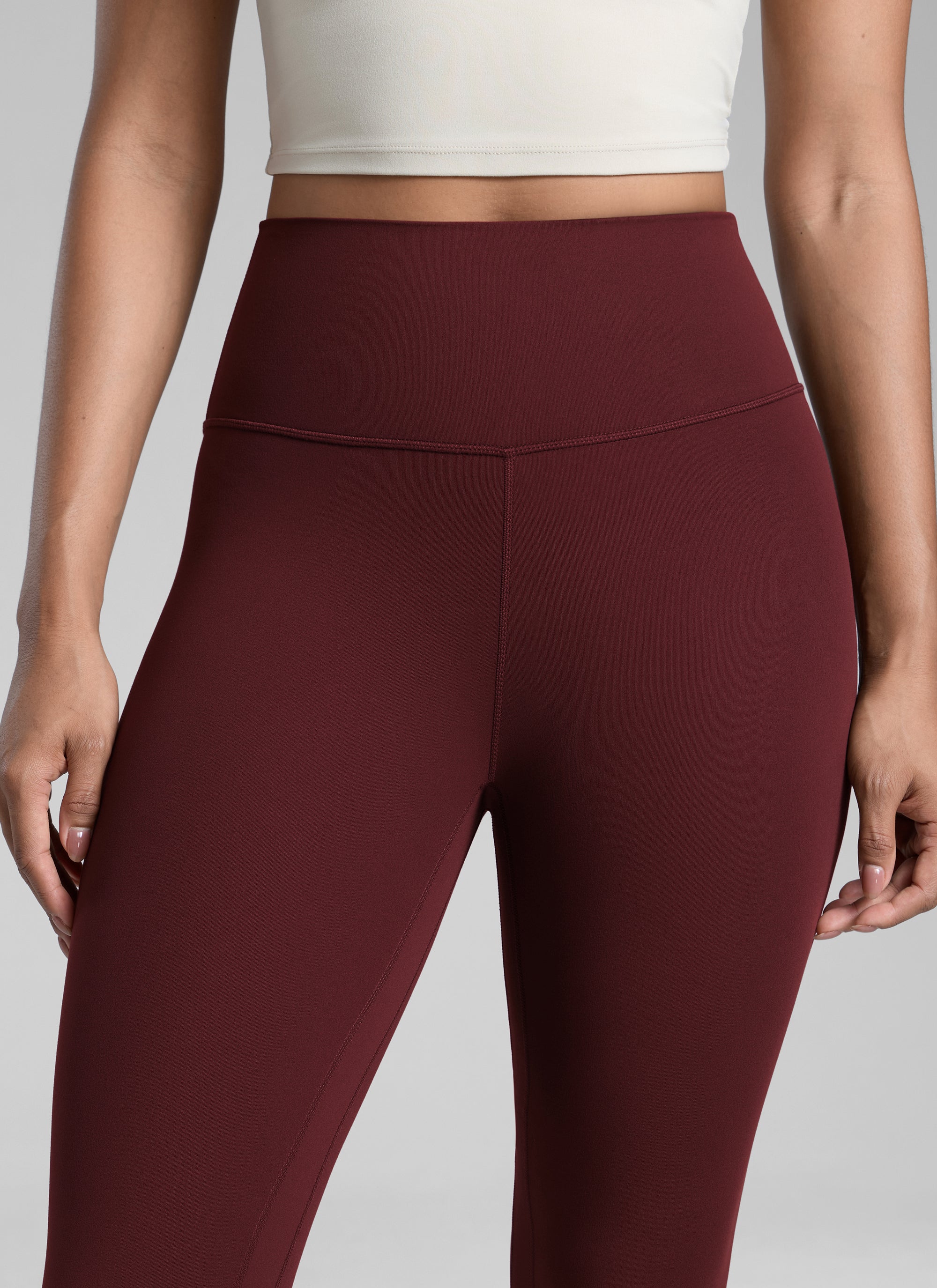 CRZ YOGA Butterlift Leggings de Yoga de 25 Pulgadas para Mujer Merlot Rojo