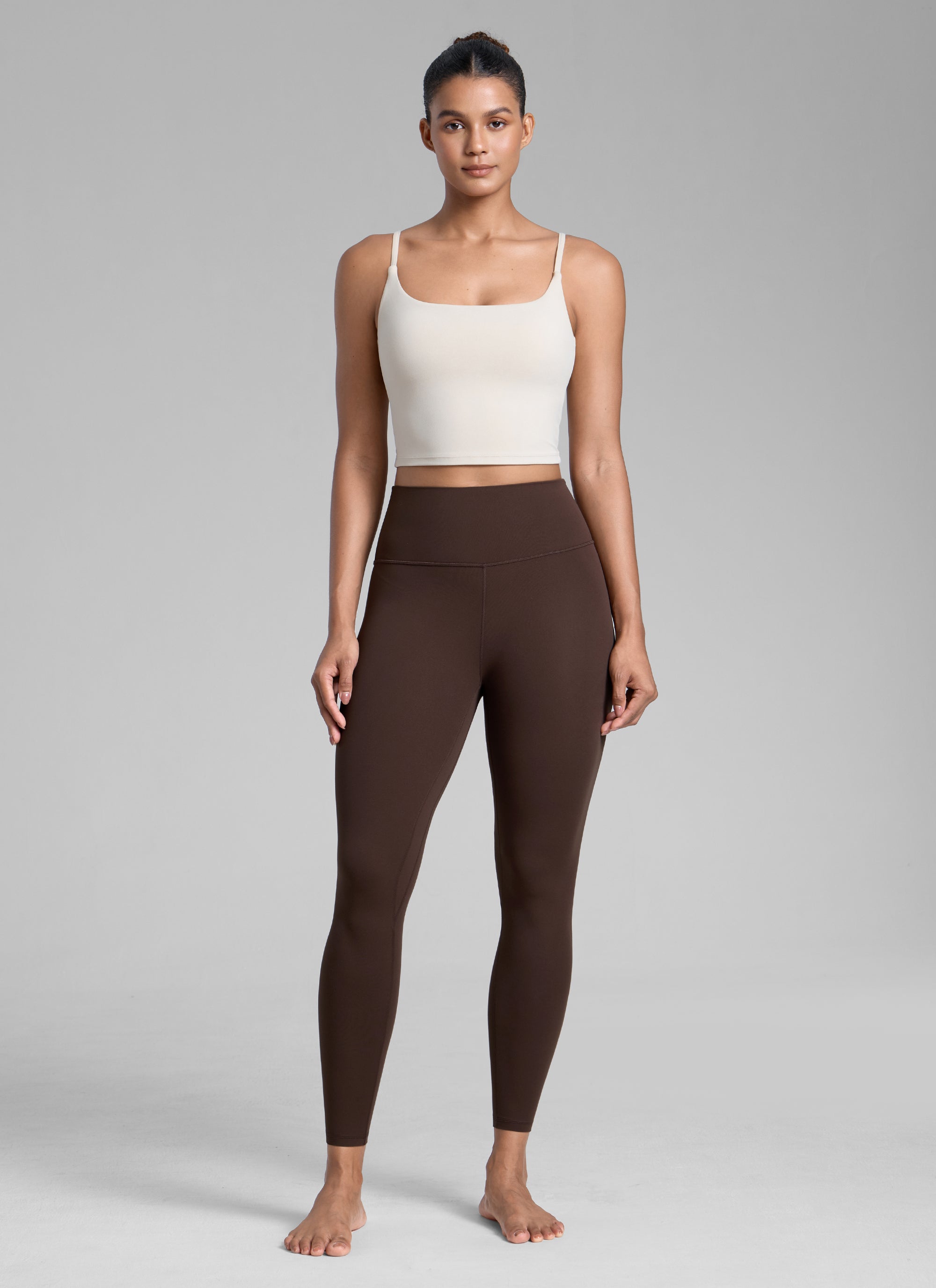 CRZ YOGA Butterlift Leggings de Yoga de 25 Pulgadas para Mujer Marrón Fudge Caliente