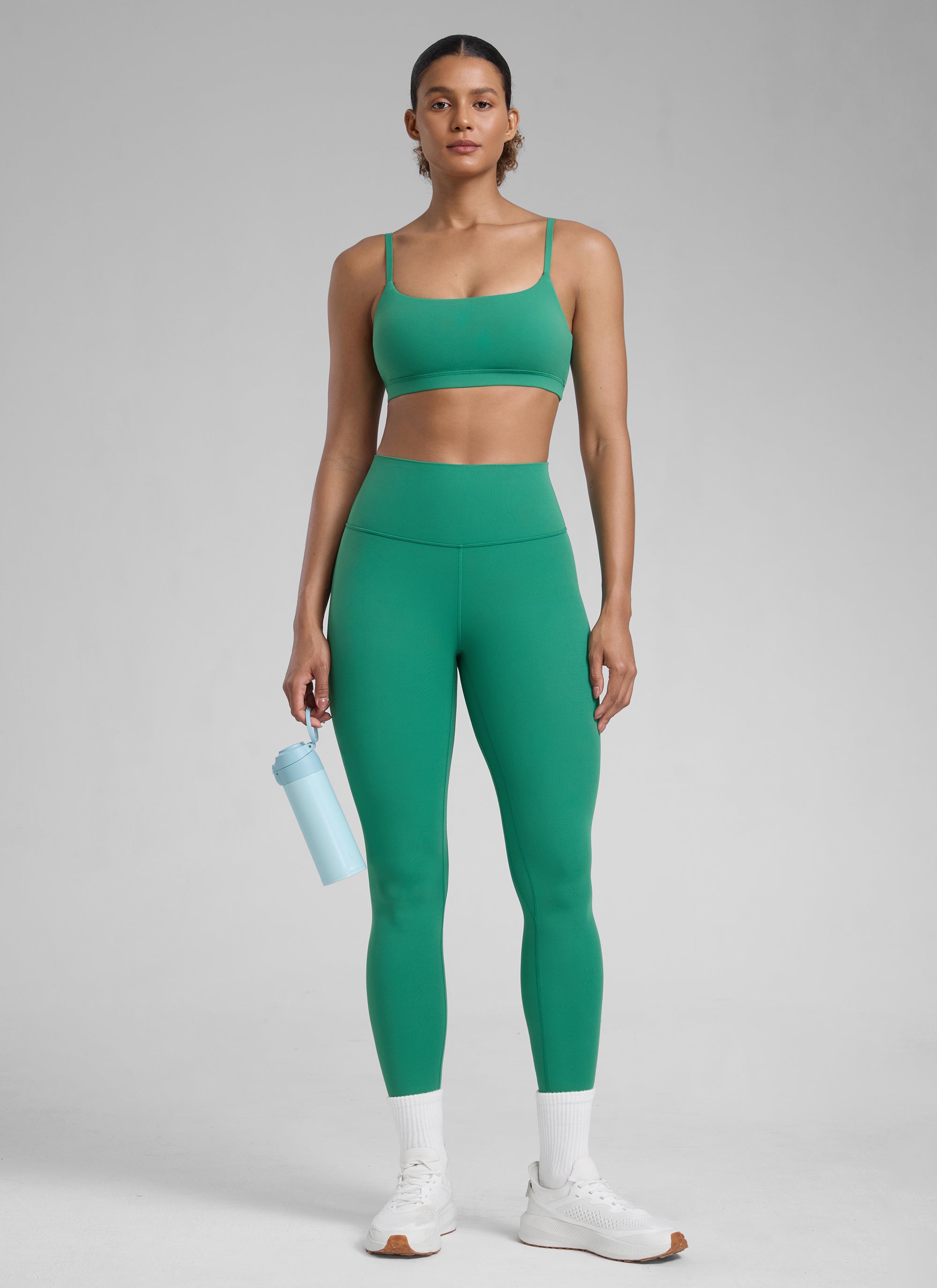 CRZ YOGA Butterlift Leggings de Yoga de 25 Pulgadas para Mujer Verde Cascadia