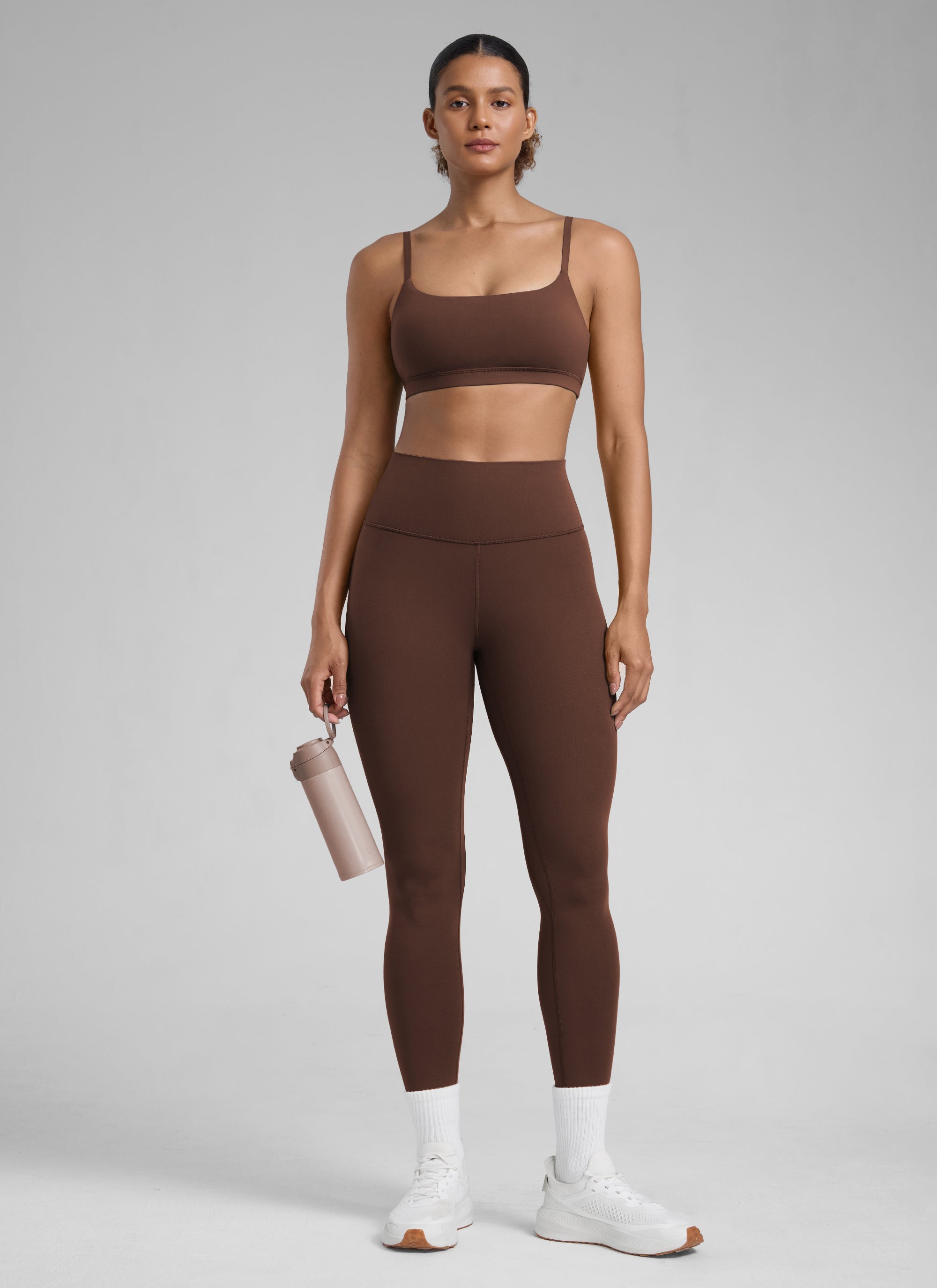 CRZ YOGA Butterlift Leggings de Yoga de 25 Pulgadas para Mujer Marrón Lava