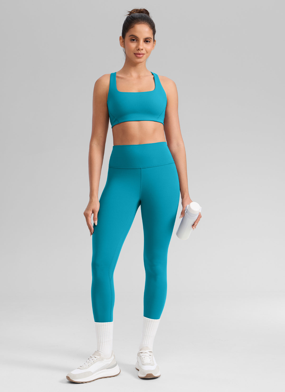 CRZ YOGA Butterlift Leggings de Yoga de 25 Pulgadas para Mujer Azul Hawaiano