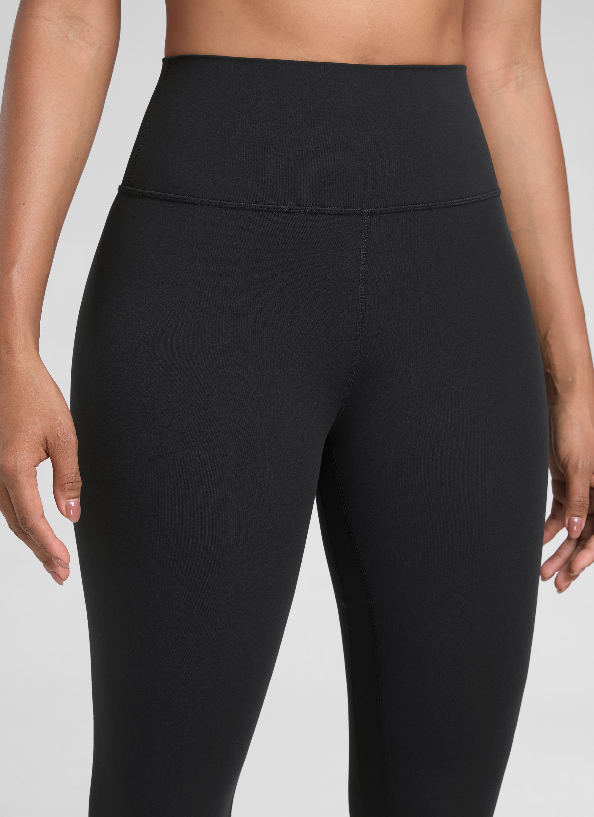 CRZ YOGA Leggings de Mujer Cintura Alta Capris para Ejercicio 23 Pulgadas Negro