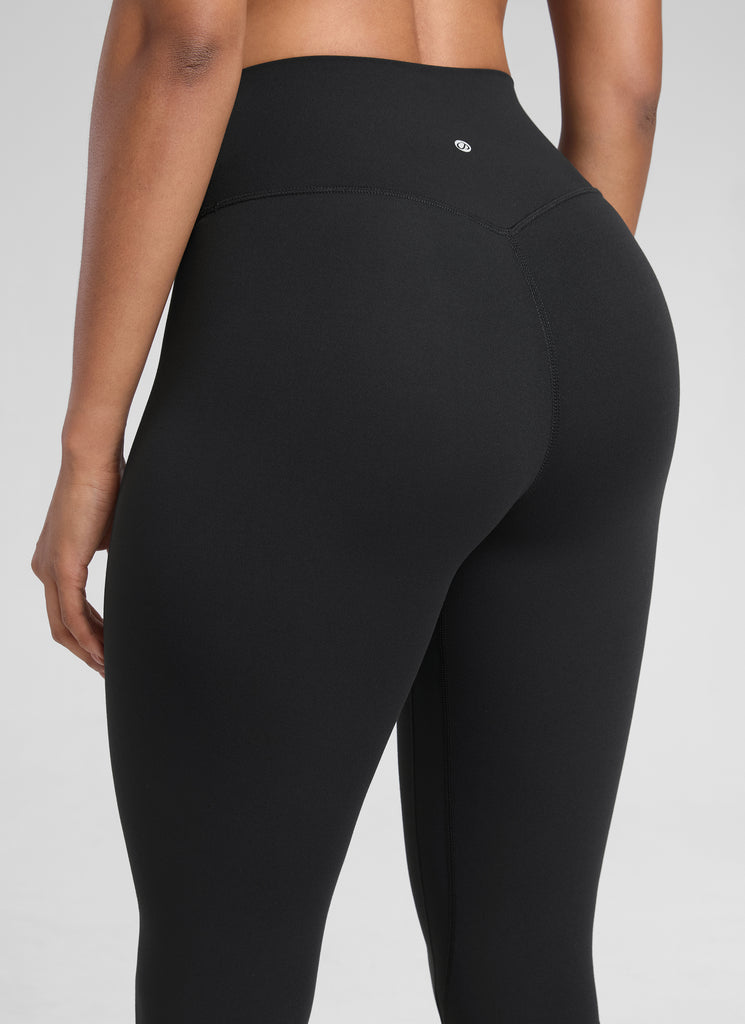 CRZ YOGA Leggings de Mujer Cintura Alta Capris para Ejercicio 23 Pulgadas Negro