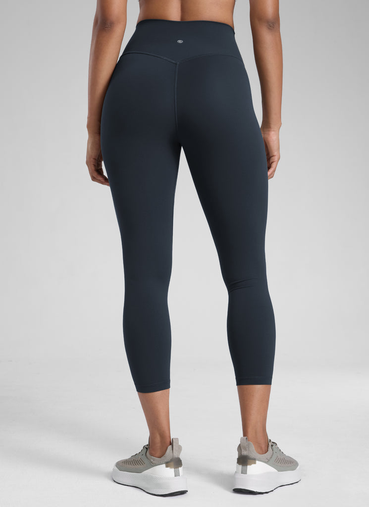 CRZ YOGA Leggings de Mujer Cintura Alta Capris para Ejercicio 23 Pulgadas True Navy