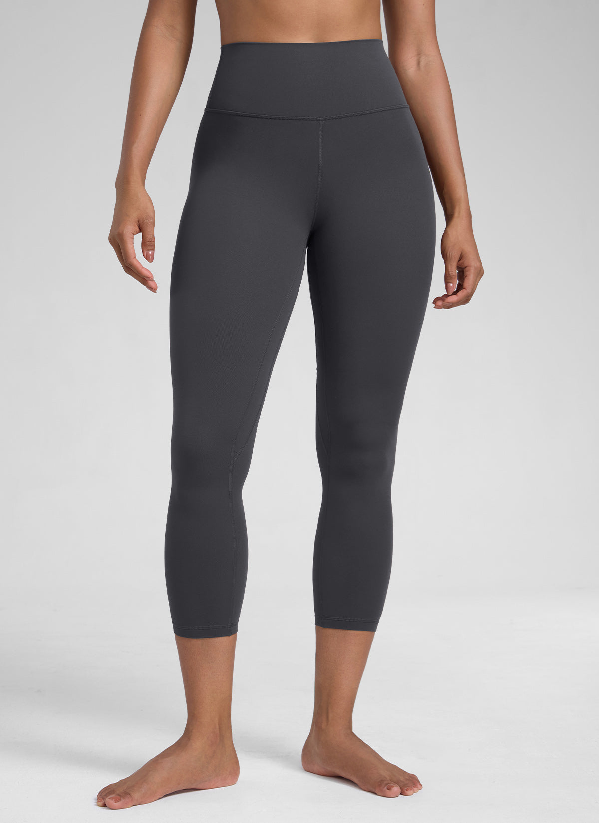 CRZ YOGA Leggings de Mujer Cintura Alta Capris para Ejercicio 23 Pulgadas Gris misterioso
