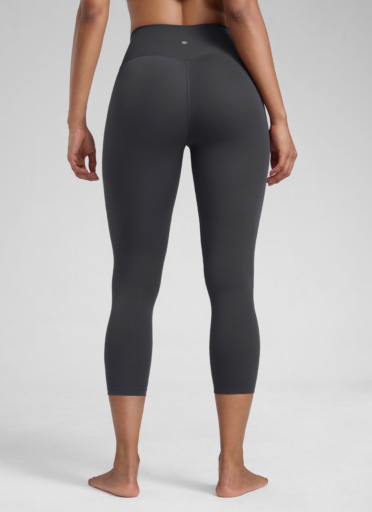 CRZ YOGA Leggings de Mujer Cintura Alta Capris para Ejercicio 23 Pulgadas Gris misterioso
