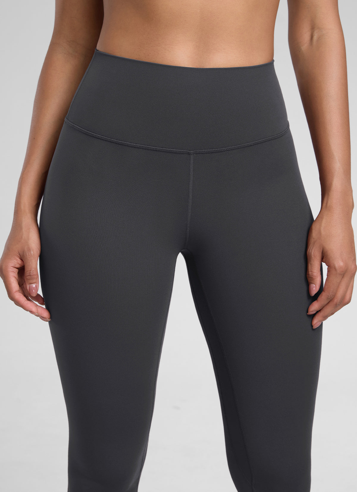 CRZ YOGA Leggings de Mujer Cintura Alta Capris para Ejercicio 23 Pulgadas Gris misterioso