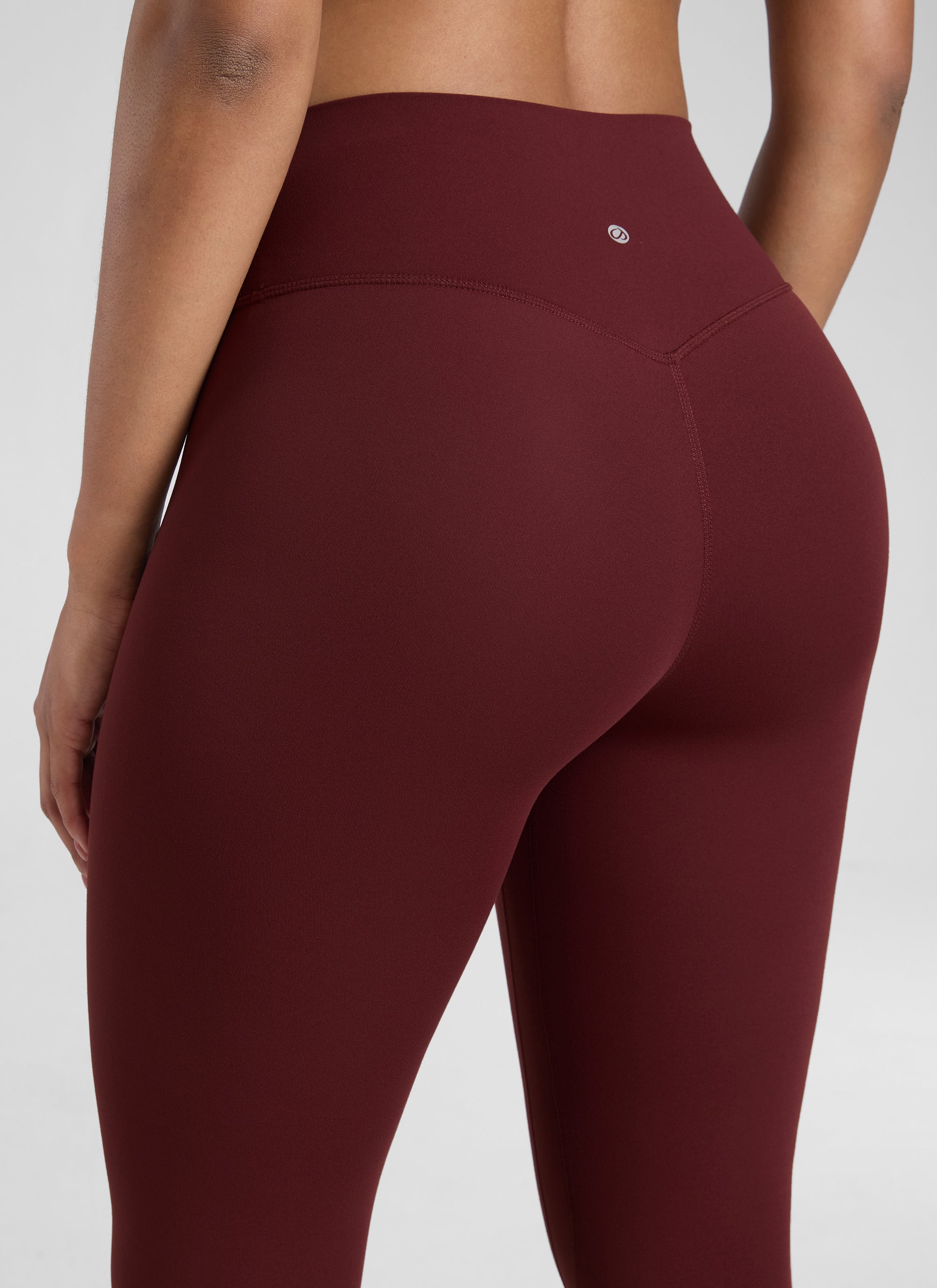CRZ YOGA Leggings de Mujer Cintura Alta Capris para Ejercicio 23 Pulgadas Merlot Rojo