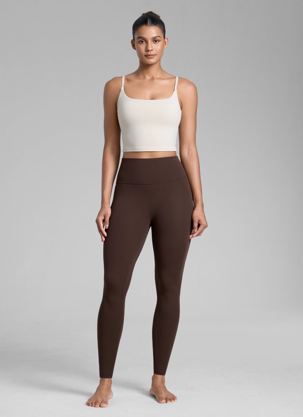 CRZ YOGA Butterlift Leggings con Efecto Mariposa y Tiro Alto para Mujer Marrón Fudge Caliente