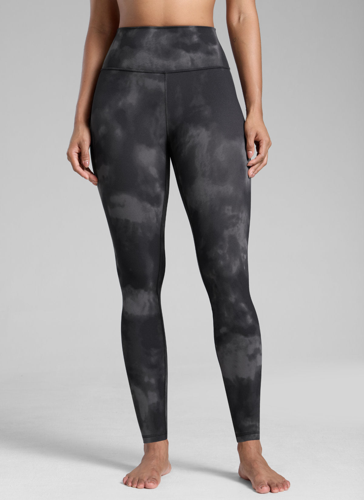 CRZ YOGA Butterlift Leggings con Efecto Mariposa y Tiro Alto para Mujer Flores Grises Tie Dye
