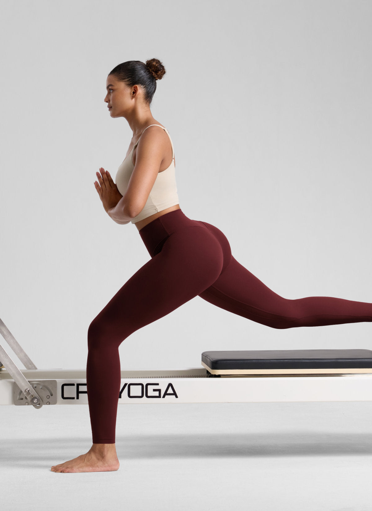 CRZ YOGA Butterlift Leggings con Efecto Mariposa y Tiro Alto para Mujer Merlot Rojo