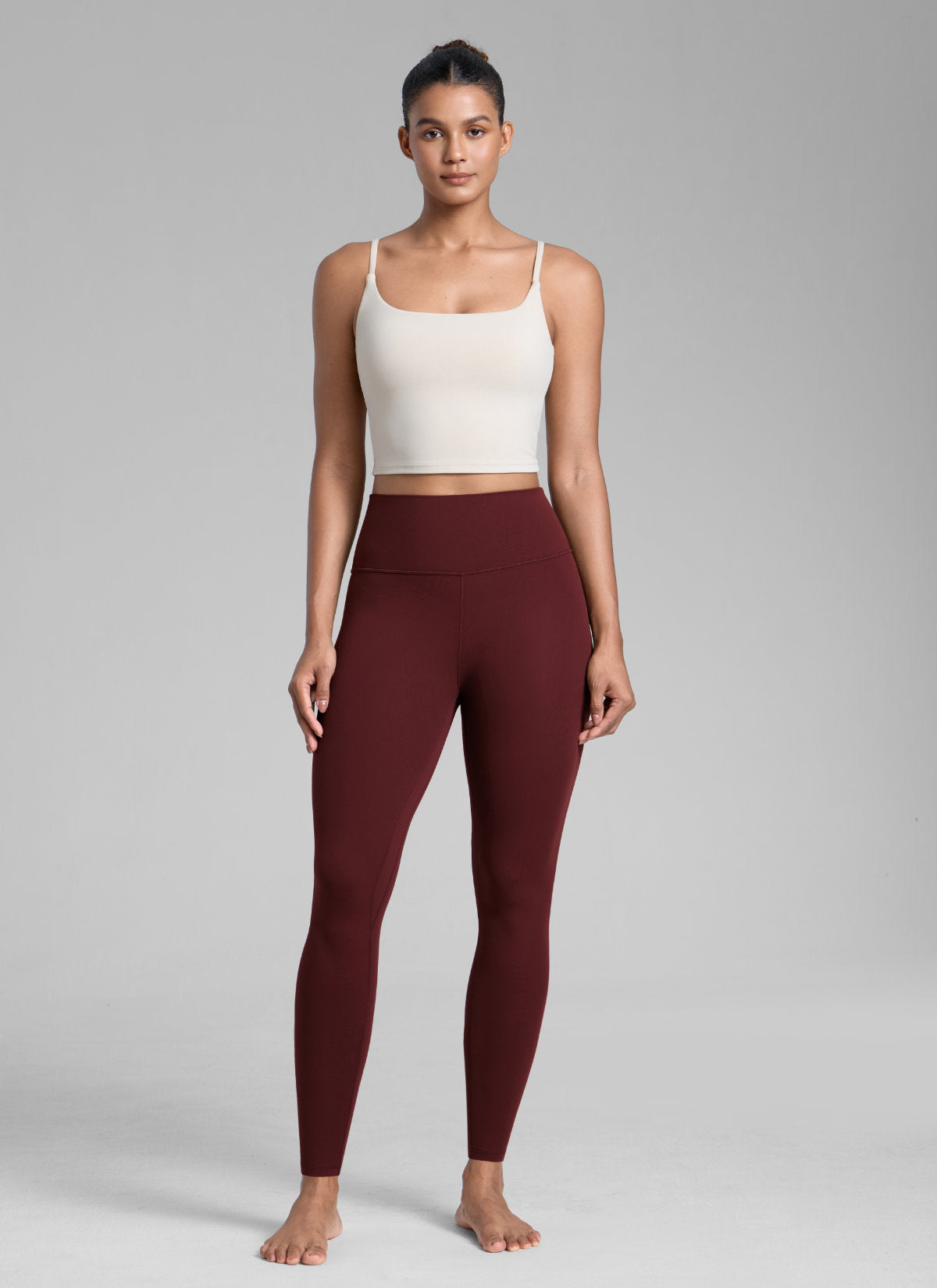 CRZ YOGA Butterlift Leggings con Efecto Mariposa y Tiro Alto para Mujer Merlot Rojo