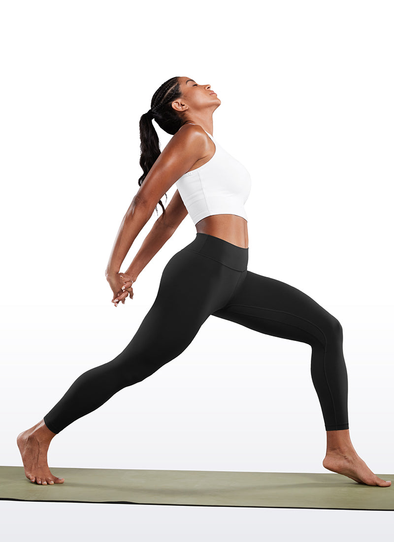 CRZ YOGA Leggings de Entrenamiento de Cintura Bajo para Mujer Negro