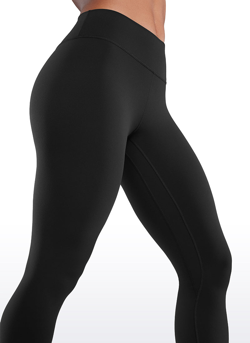 CRZ YOGA Leggings de Entrenamiento de Cintura Bajo para Mujer Negro