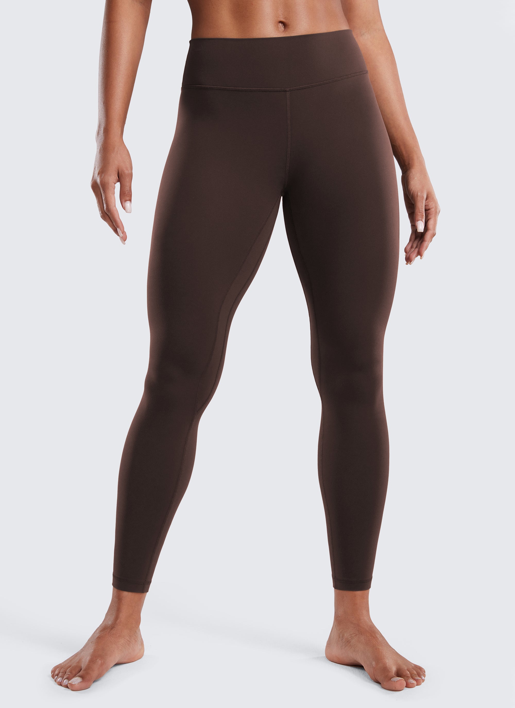 CRZ YOGA Leggings de Entrenamiento de Cintura Bajo para Mujer Marrón Fudge Caliente