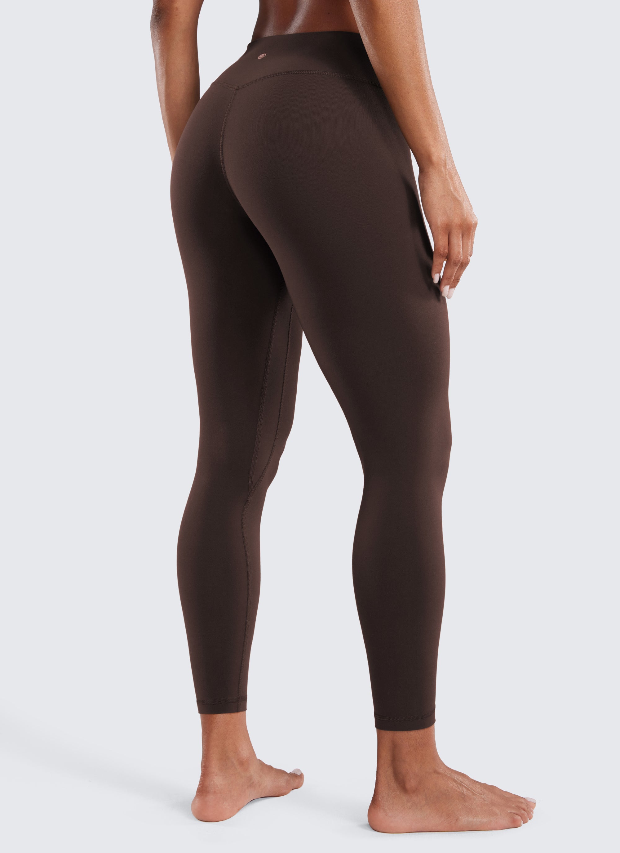 CRZ YOGA Leggings de Entrenamiento de Cintura Bajo para Mujer Marrón Fudge Caliente