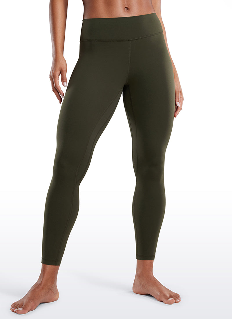CRZ YOGA Leggings de Entrenamiento de Cintura Bajo para Mujer Verde Oliva
