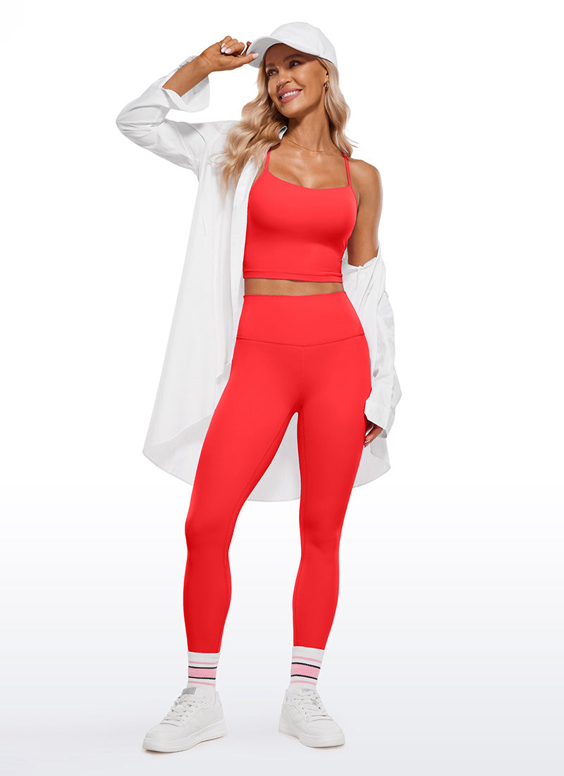 CRZ YOGA Butterluxe Leggings con Doble Costura para Mujer Rojo Profundo