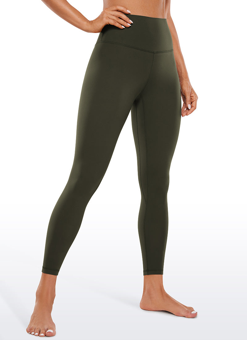 CRZ YOGA Butterluxe Leggings con Doble Costura para Mujer Verde Oliva