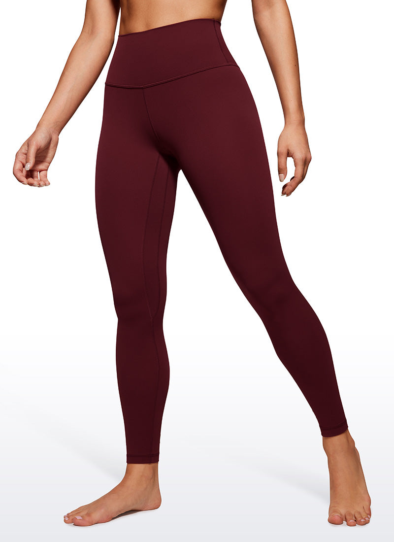 CRZ YOGA Butterluxe Leggings de Yoga con Doble Costura para Mujer Merlot Rojo
