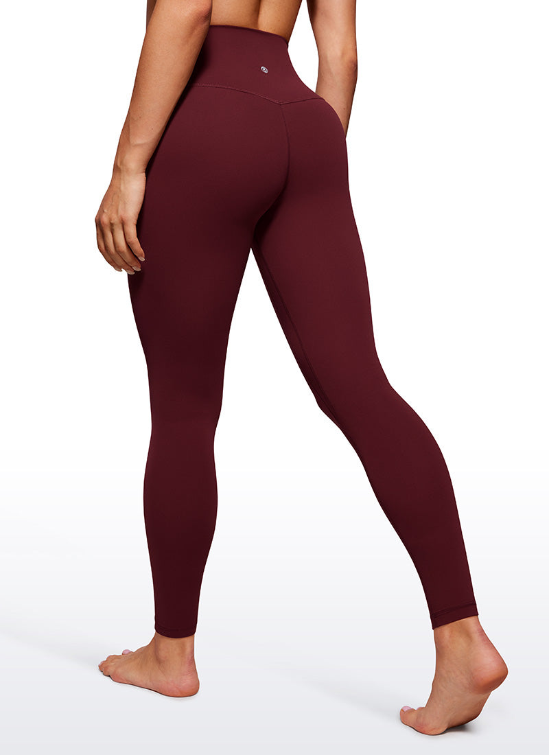 CRZ YOGA Butterluxe Leggings de Yoga con Doble Costura para Mujer Merlot Rojo