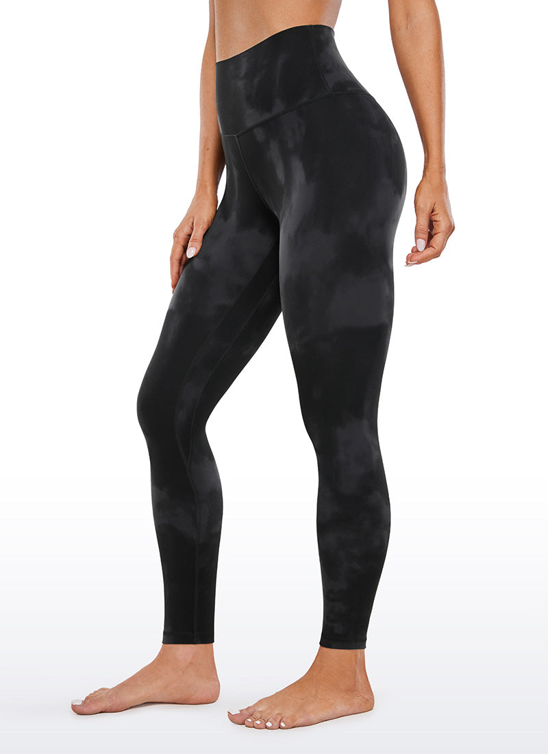 CRZ YOGA Butterluxe Leggings de Yoga con Doble Costura para Mujer Flores De Tinte Negro