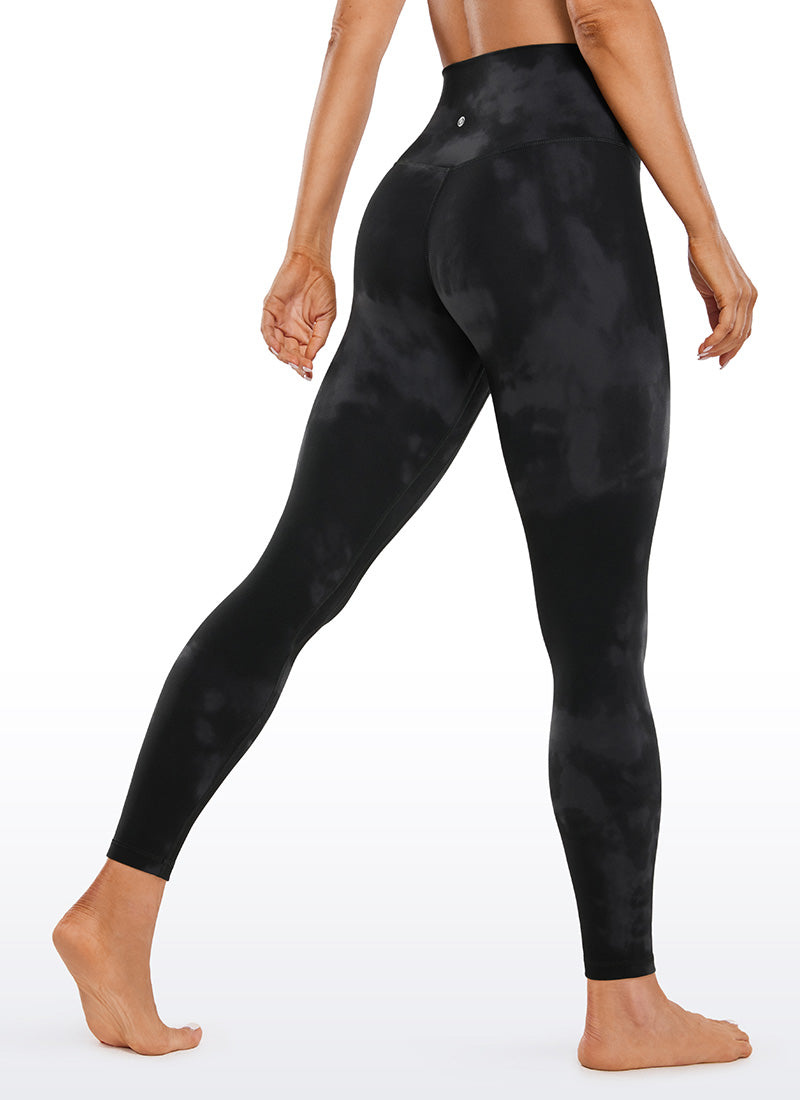CRZ YOGA Butterluxe Leggings de Yoga con Doble Costura para Mujer Flores De Tinte Negro