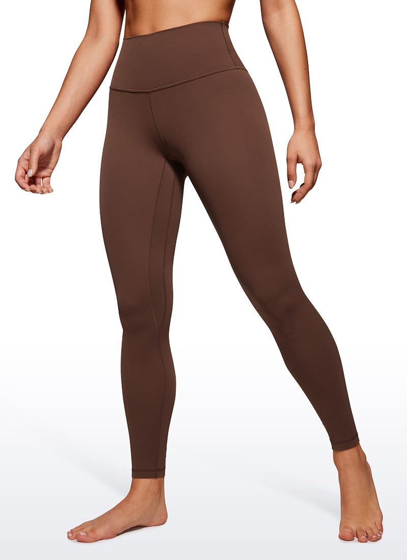 CRZ YOGA Butterluxe Leggings de Yoga con Doble Costura para Mujer Café Morena