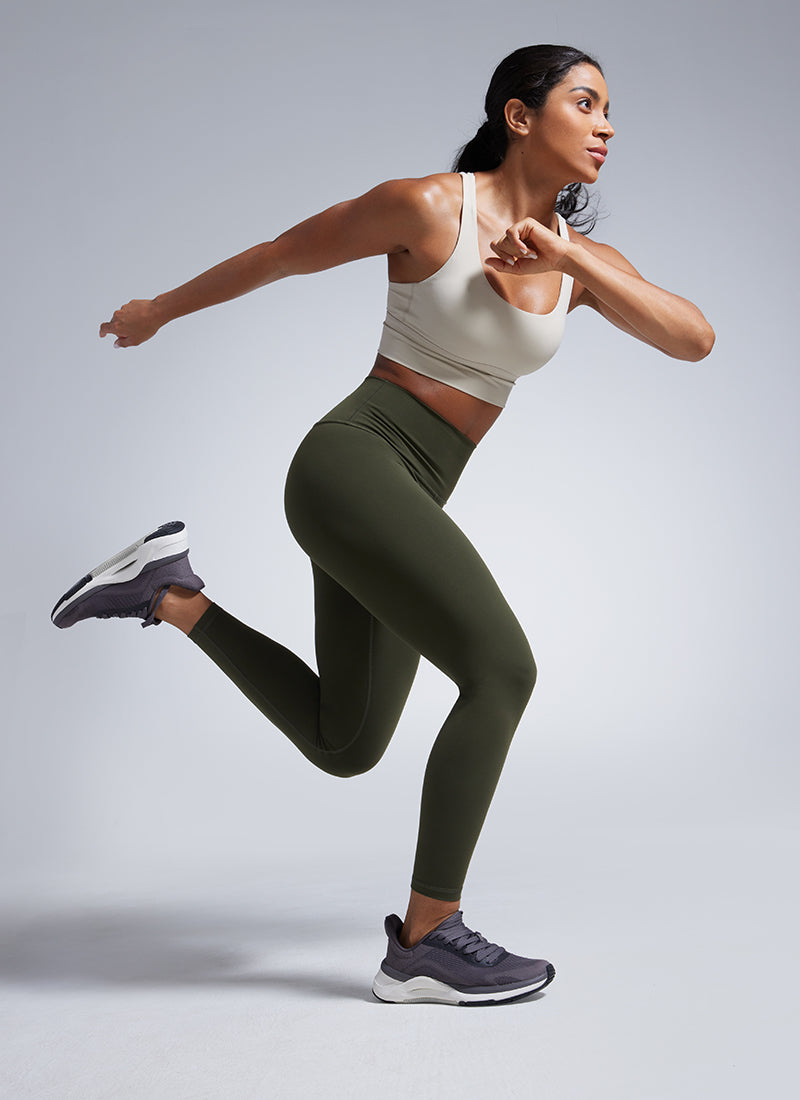CRZ YOGA Butterbreeze Leggings de Entrenamiento para Mujer Verde Oliva