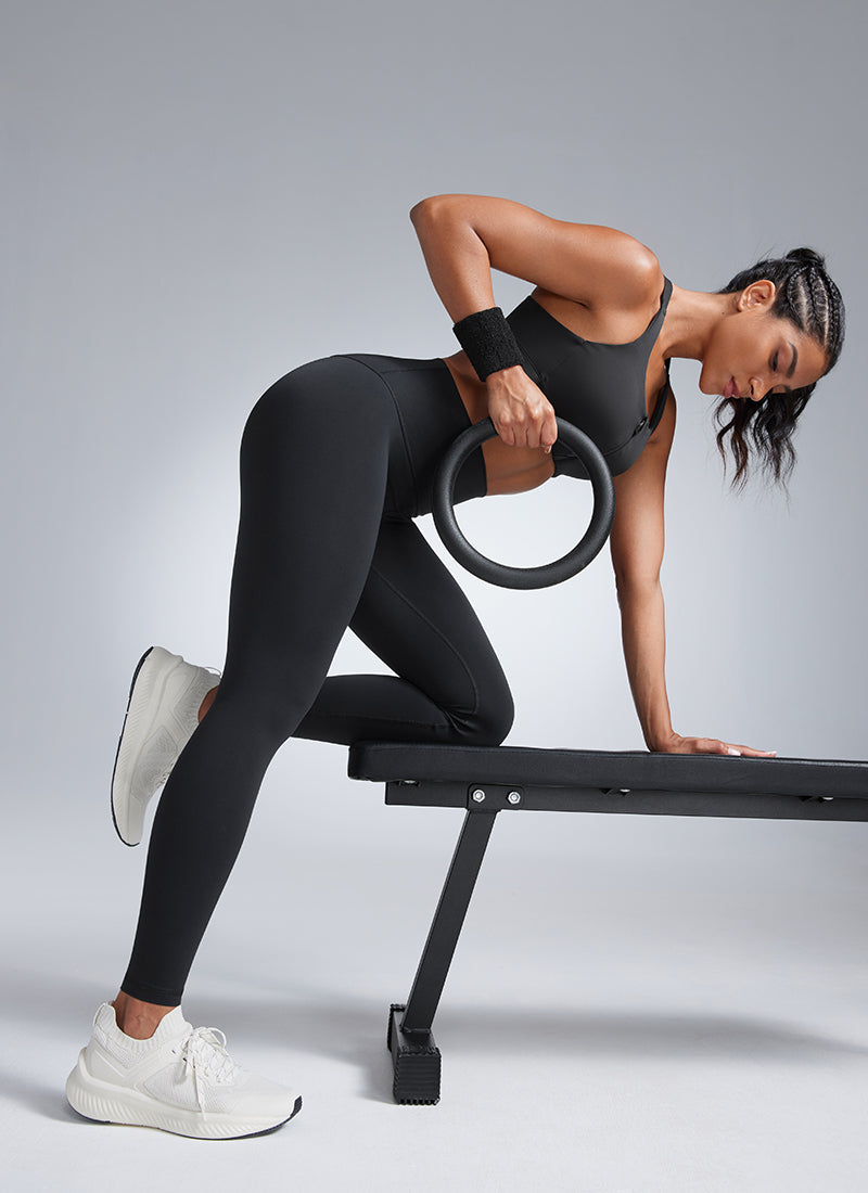 CRZ YOGA Butterbreeze Leggings de entrenamiento de 28 Pulgadas para Mujer Negro