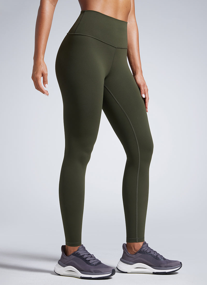 CRZ YOGA Butterbreeze Leggings de entrenamiento de 28 Pulgadas para Mujer Verde Oliva