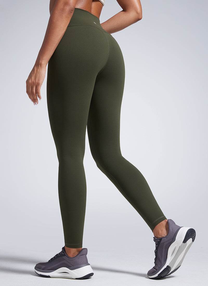 CRZ YOGA Butterbreeze Leggings de entrenamiento de 28 Pulgadas para Mujer Verde Oliva