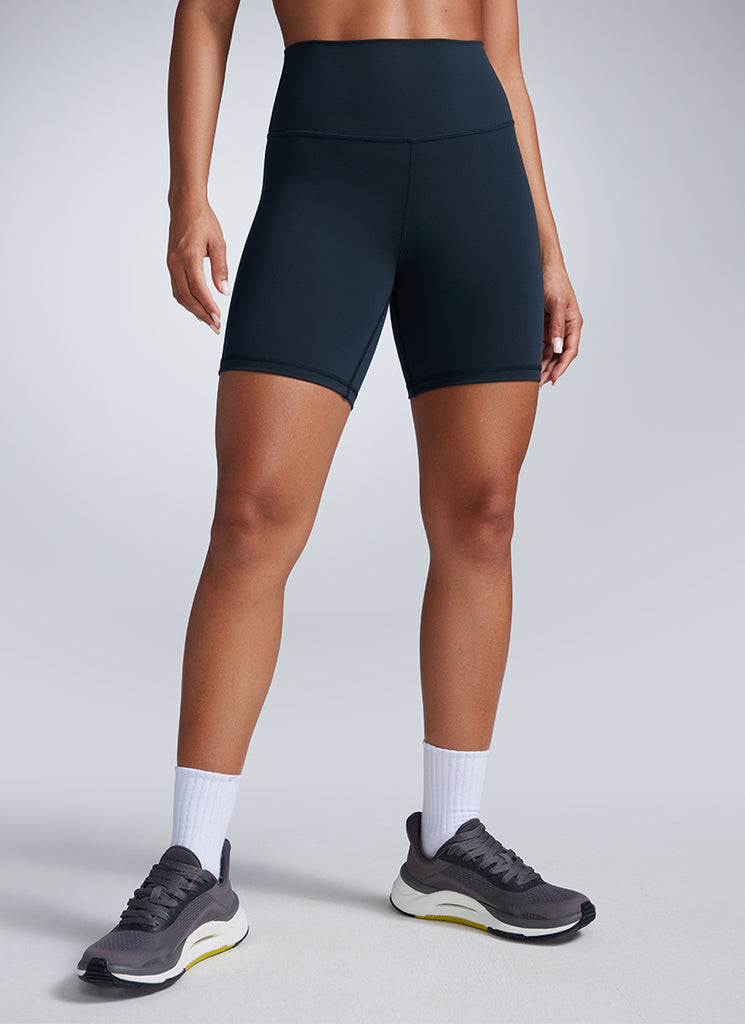 CRZ YOGA Butterbreeze Leggings Cortos para Entrenamiento de 6 Pulgadas para Mujer Rojo Profundo