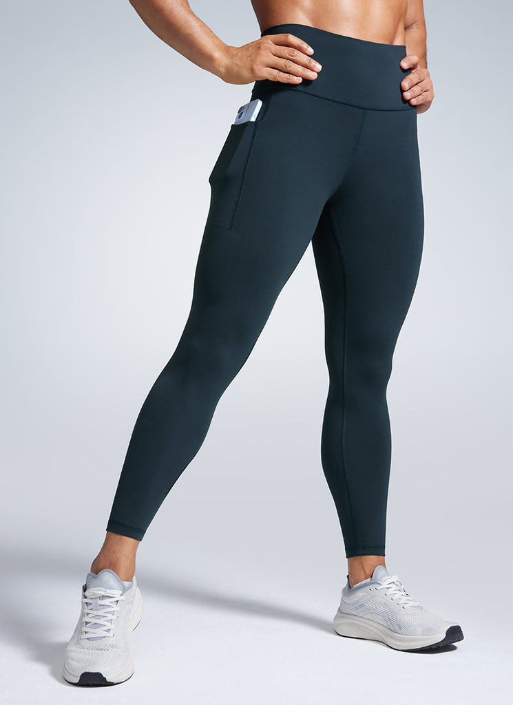 CRZ YOGA Leggings de Entrenamiento con Bolsillos de 25 Pulgadas para Mujer True Navy