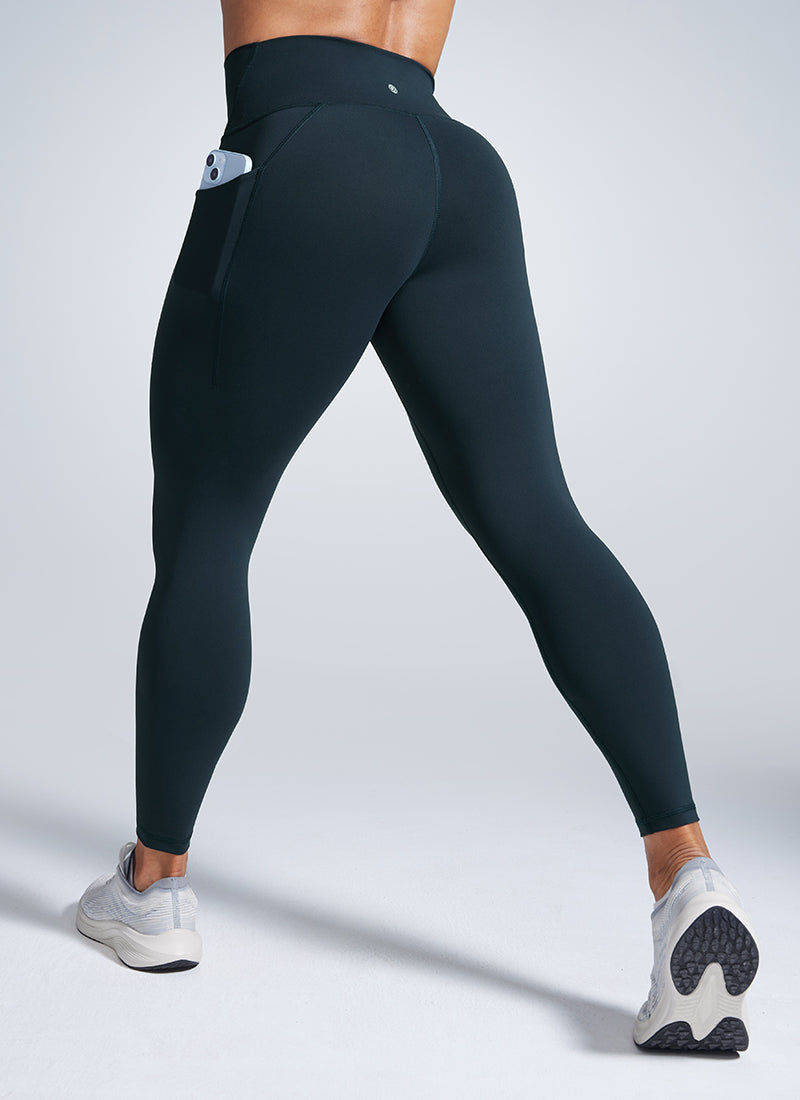 CRZ YOGA Leggings de Entrenamiento con Bolsillos de 25 Pulgadas para Mujer True Navy