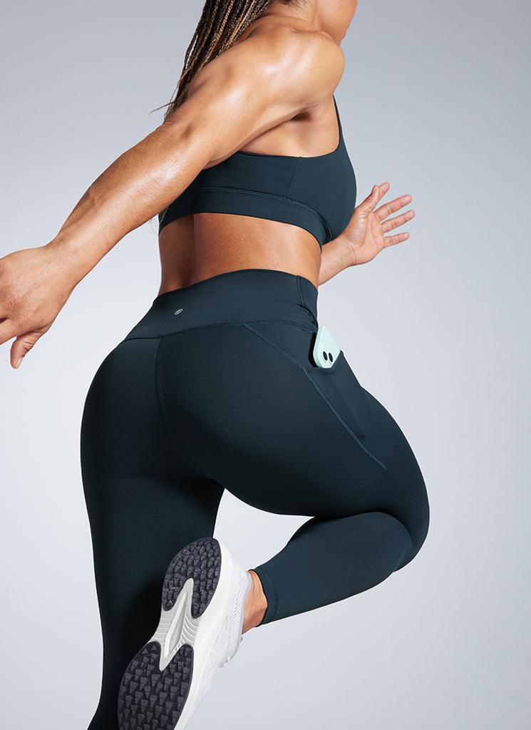 CRZ YOGA Leggings de Entrenamiento con Bolsillos de 25 Pulgadas para Mujer True Navy