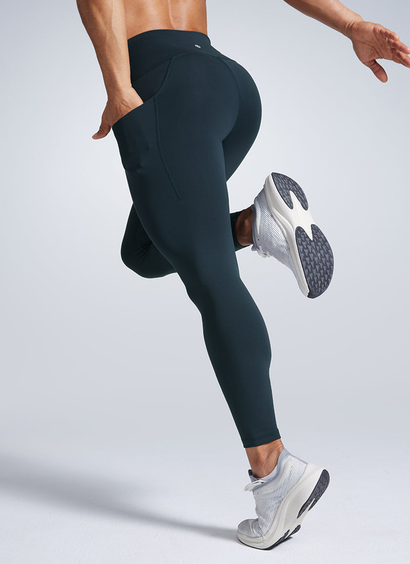 CRZ YOGA Leggings de Entrenamiento con Bolsillos de 25 Pulgadas para Mujer True Navy