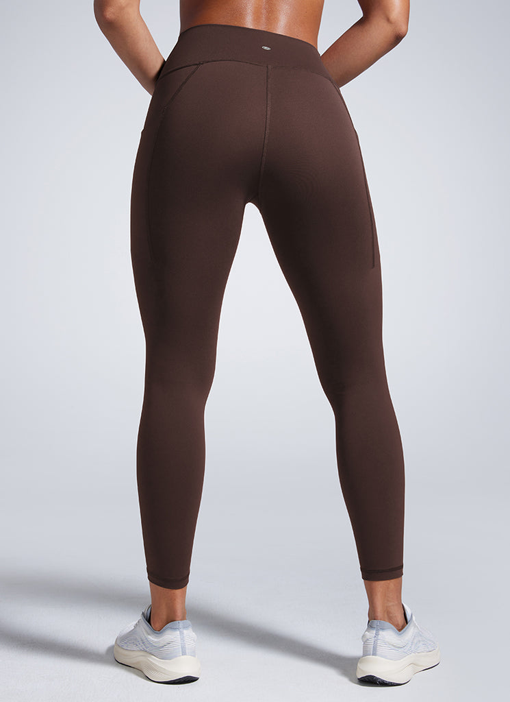 CRZ YOGA Leggings de Entrenamiento con Bolsillos de 25 Pulgadas para Mujer Marrón Fudge Caliente