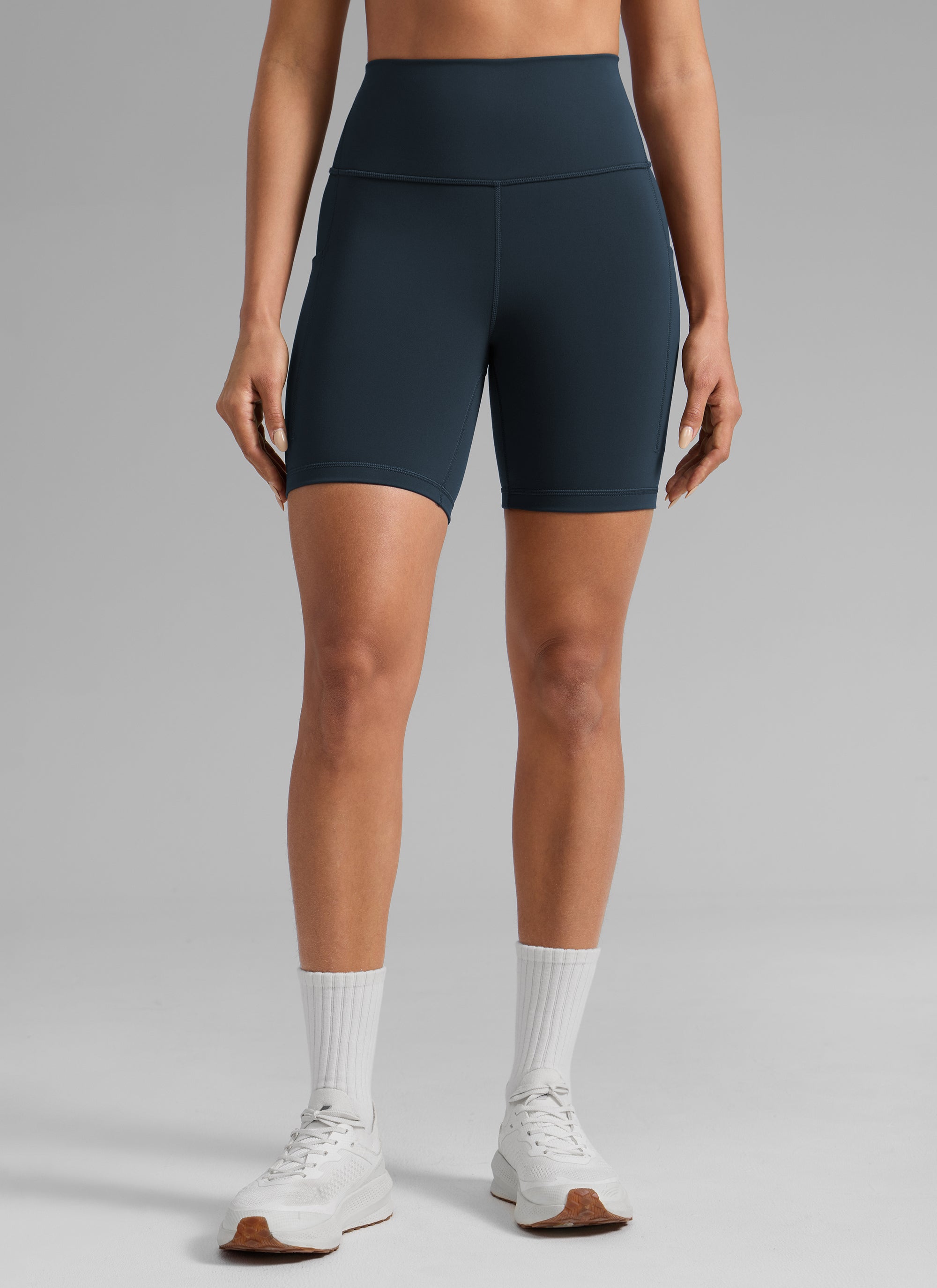 CRZ YOGA Butterbreeze Shorts con Bolsillos de Tiro Alto de 6 Pulgadas True Navy