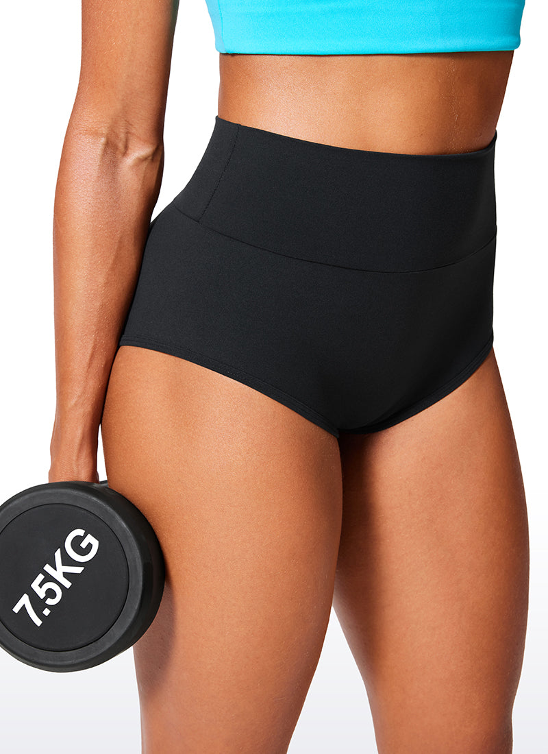 CRZ YOGA Butterlift Leggings Cortos de Talle Alto y Trasero Fruncido para Mujer Negro
