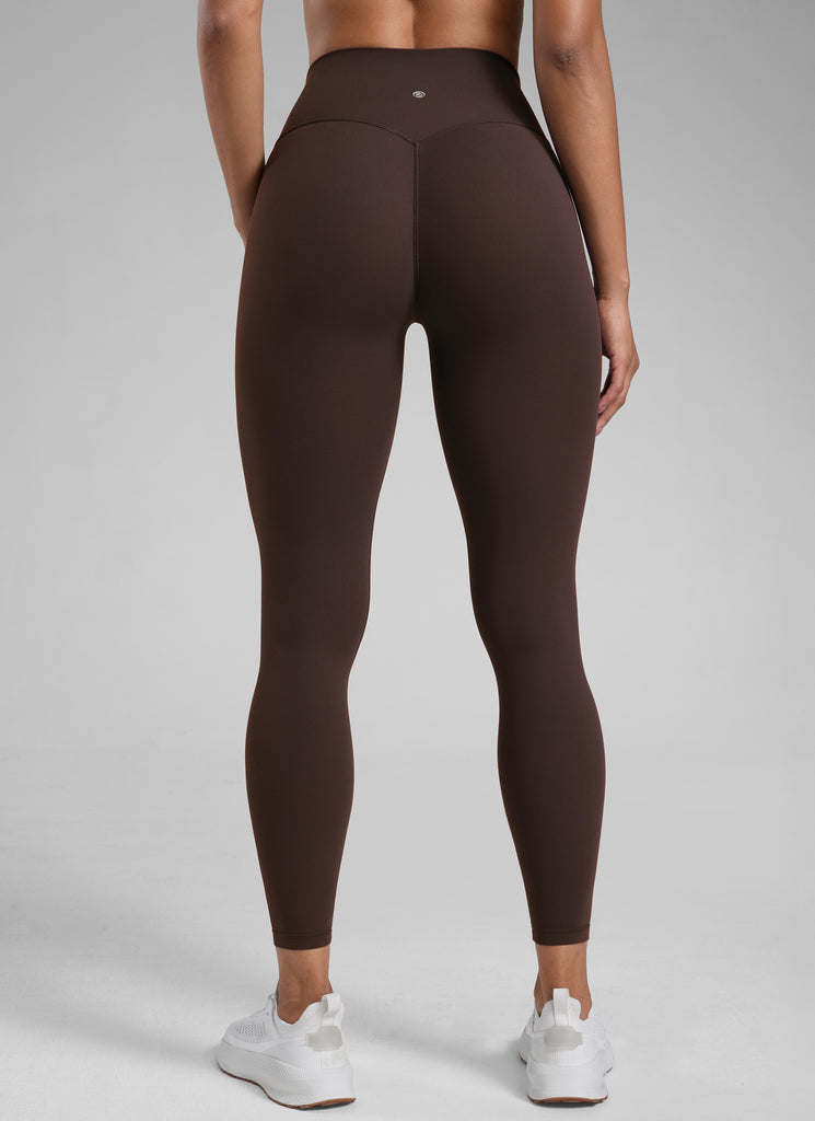 CRZ YOGA Butterlift Leggings Sin Costura Delantera de 25 Pulgadas para Mujer Marrón Fudge Caliente