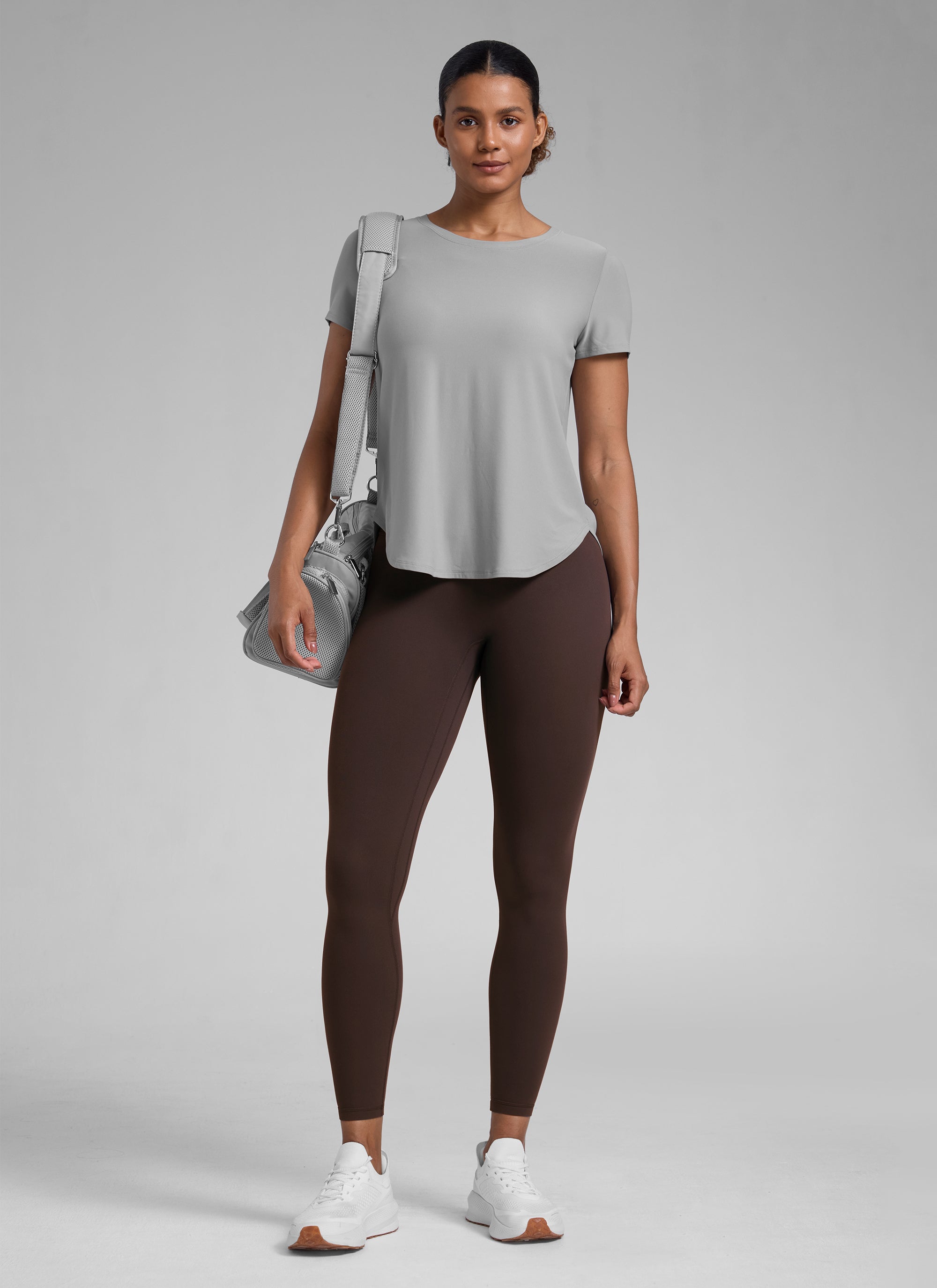 CRZ YOGA Butterlift Leggings Sin Costura Delantera para Mujer Marrón Fudge Caliente