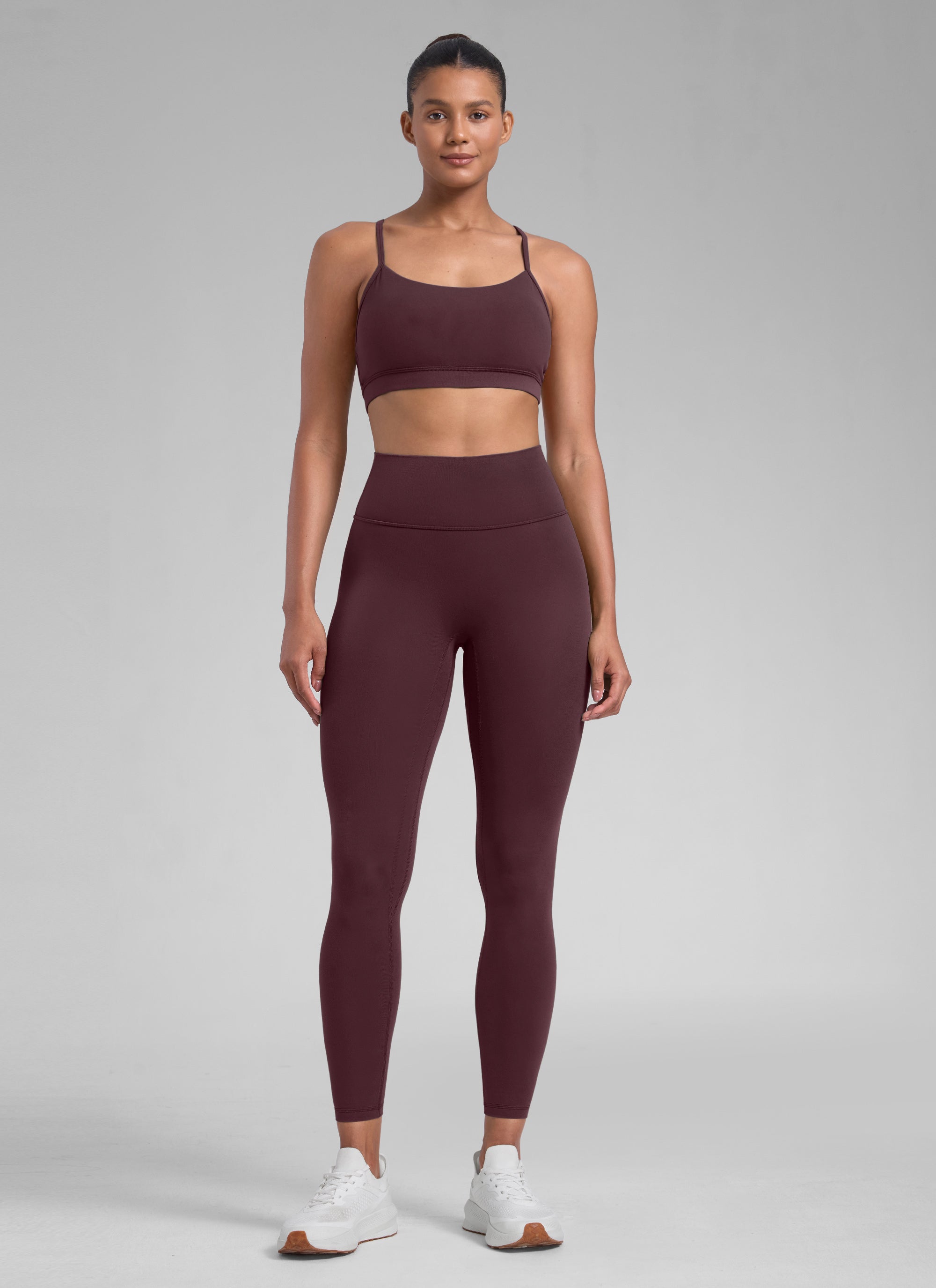 CRZ YOGA Butterlift Leggings Sin Costura Delantera de 25 Pulgadas para Mujer Ciruela madura