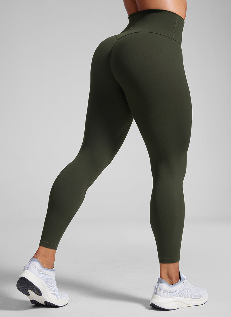 CRZ YOGA Butterlift Leggings Sin Costura Delantera para Mujer Verde Oliva